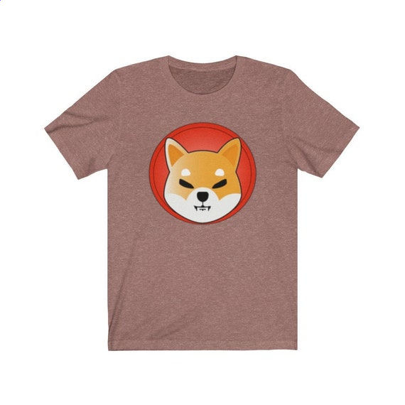 Brown T-shirt with an orange dog face emblem